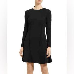 Theory Seam Sculpt Ponte Black Dress